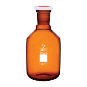 Flacon de réactif ambré à col étroit avec bouchon en PP, 100 ml